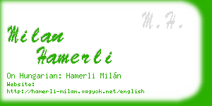 milan hamerli business card